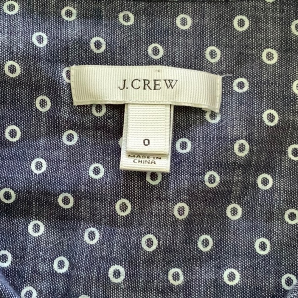J. Crew Circle Print Chambray Popover Shirt Sz 0 - image 5